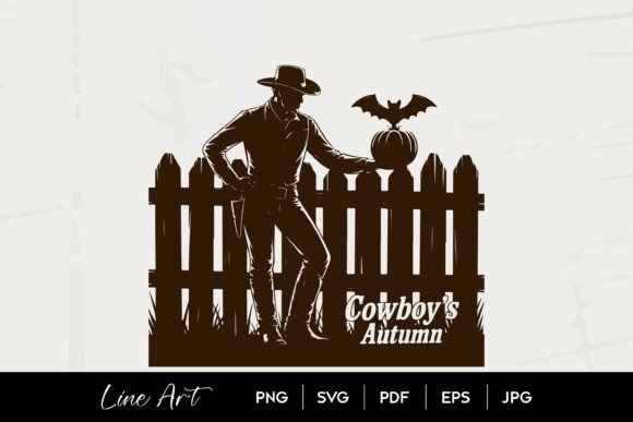 Cowboy Autumn Fence Pumpkin Western Art Review