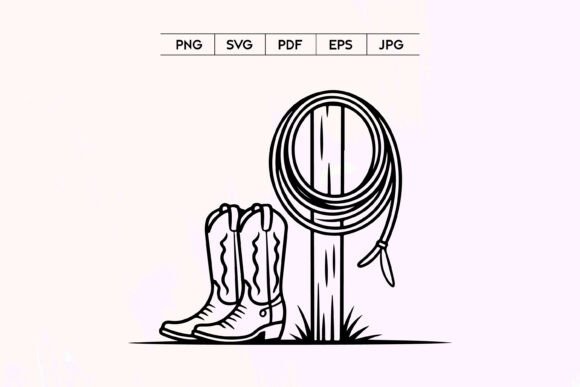 Cowboy Boots and Lasso Line Art: A Designer’s Perspective