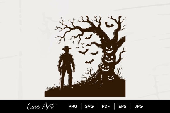 Cowboy Haunted Tree Halloween Scene Review for Embroidery Projects