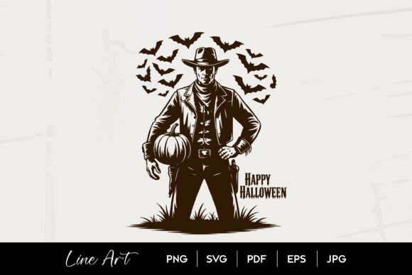 Cowboy Pumpkin Happy Halloween Design Review