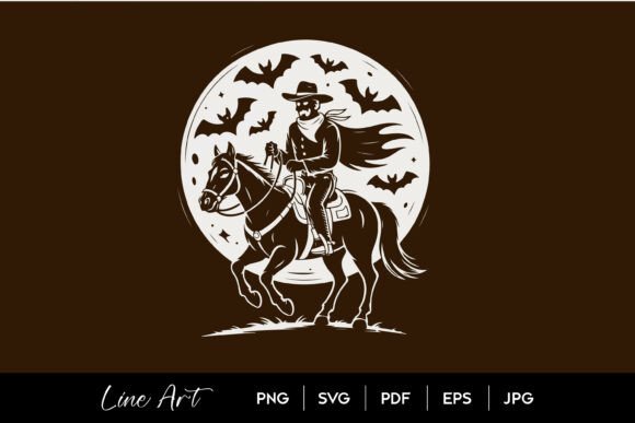 Cowboy Riding Horse Under Spooky Moon Review for Embroidery Projects