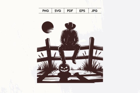 Cowboy Sitting Fence Pumpkin Halloween SVG Review