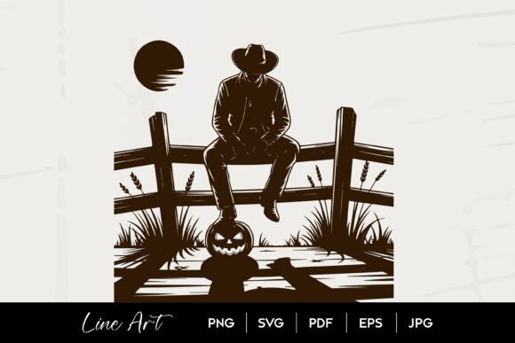 Cowboy Sitting on Fence Pumpkin Art: A Designer’s Practical Take