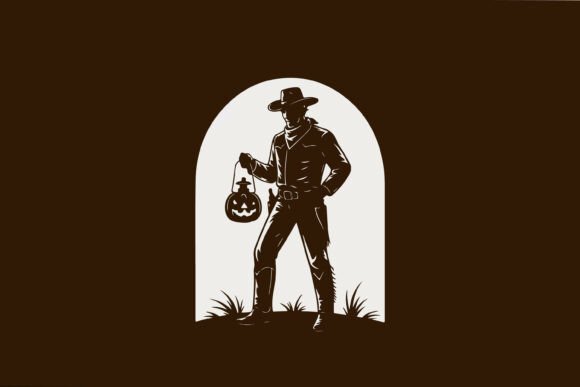 Cowboy with Pumpkin Lantern Halloween Design Review