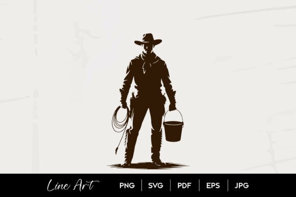 Cowboy with Rope and Bucket Silhouette: A Practical Embroidery Design Review