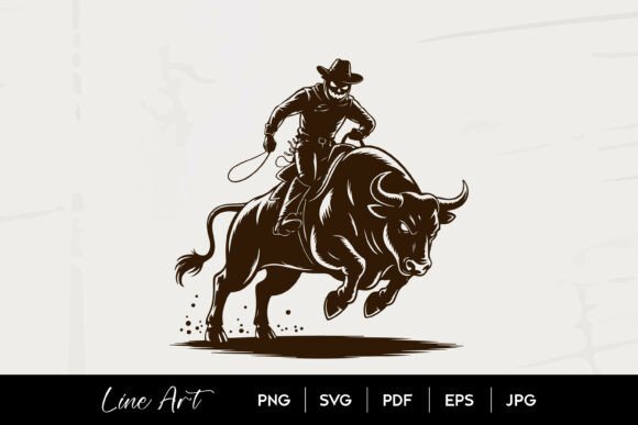 Halloween Cowboy Riding Bull Silhouette Review