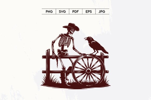 Skeleton Cowboy Crow Wagon Embroidery Design Review