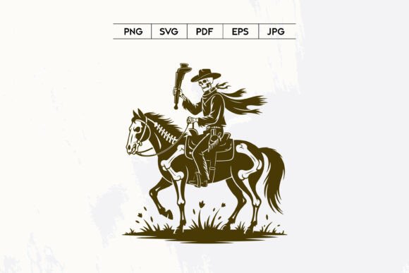 Skeleton Cowboy Horse Western Art: A Bold Design for the Right Projects