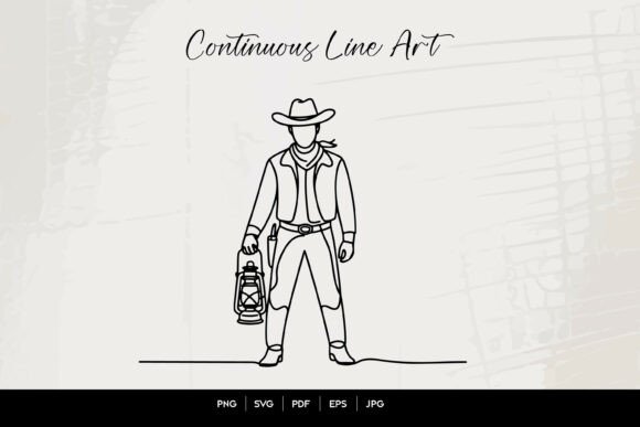 Western Cowboy Lantern Line Art Review for Real Projects